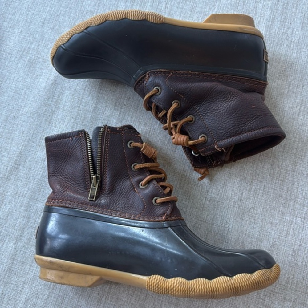 Sperry Saltwater Leather Rubber Waterproof Water Resistant Snow Rain Women’s 7.5